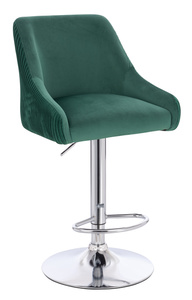 HR920W Sötétzöld Modern Velúr Szék Krómozott lábbal