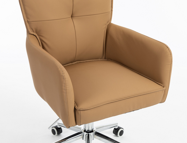 HR250K Karamell Színű Prémium Soft Műbőr Szék Krómozott Lábbal