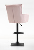 HR250KW Púder Rózsaszín modern velúr szék fekete lábbal