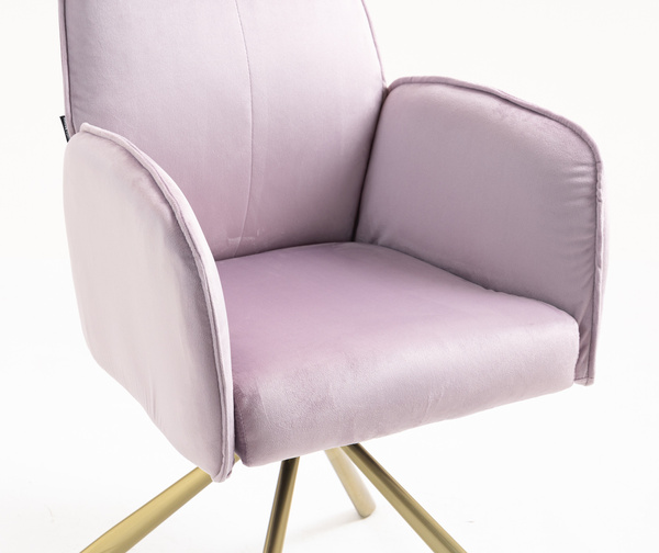 HR280 CSILLAGLÁB Halványlila Modern Velúr Szék Arany lábbal