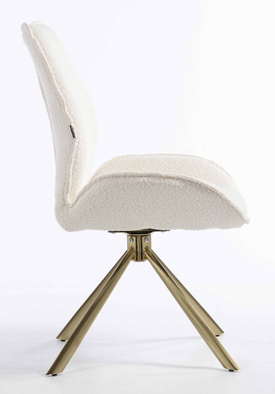 HR350 CSILLAGLÁB Krémszínű modern boucle szék arany lábbal