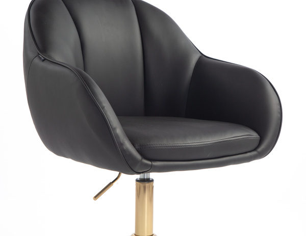 HR2055K Fekete Modern Műbőr Szék Aany lábbal