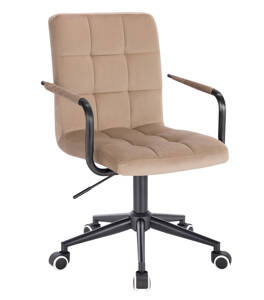 HR1015KP Latte modern velúr szék fekete lábbal