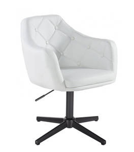 HR831CROSS Fehér Modern Műbőr Szék Fekete lábbal