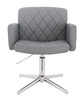 HR802CROSS Szürke Modern Műbőr Szék Krómozott lábbal