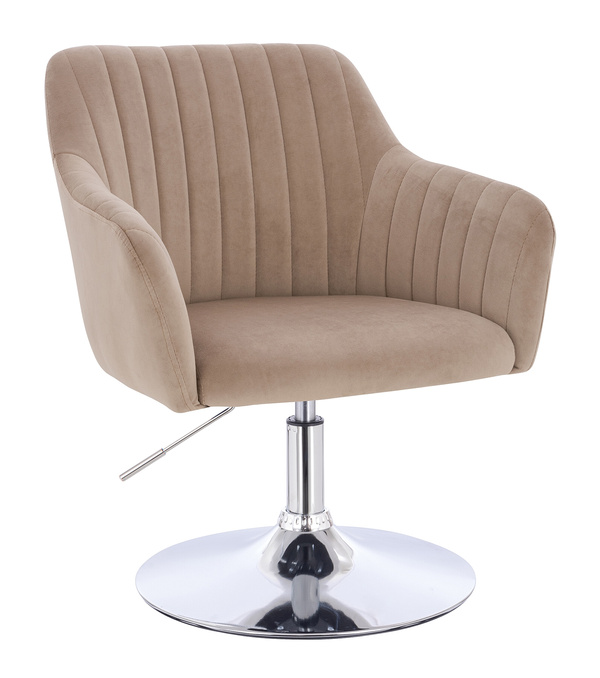 HR190N Latte Modern Velúr Szék Krómozott lábbal