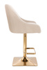 HR920KW Krémszínű Modern Velúr Szék Arany lábbal