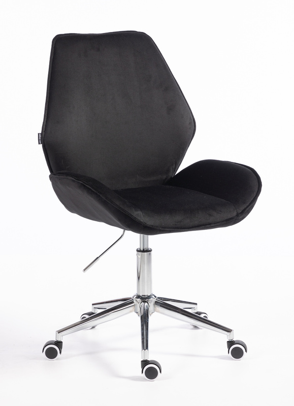 HR350K Fekete modern velúr szék krómozott lábbal