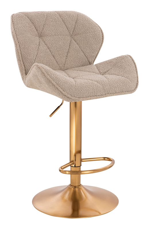 HR111W Latte modern boucle szék arany lábbal