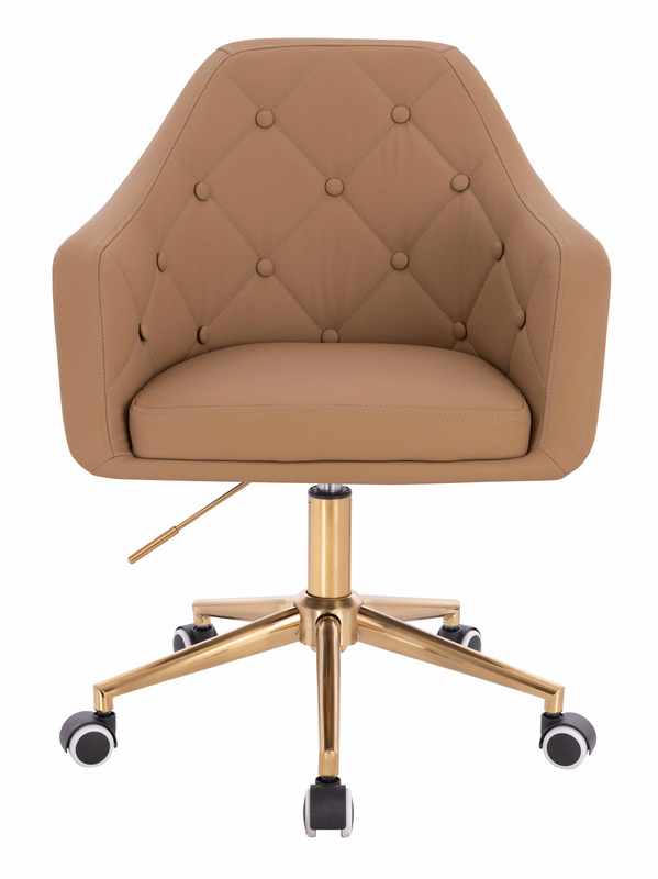 HR831K Karamell Műbőr Premium Soft szék Arany lábbal