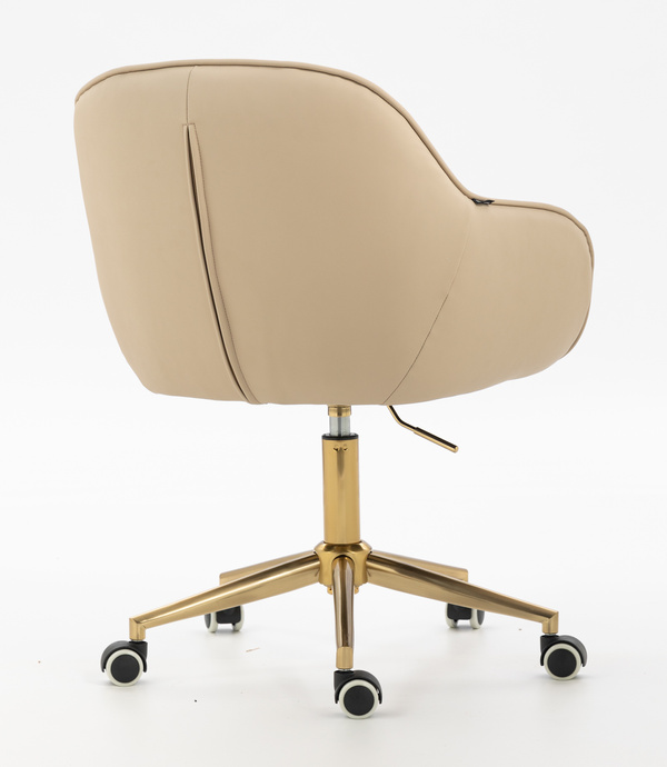 HR2055K Krémszínű Modern Műbőr Szék Aany lábbal