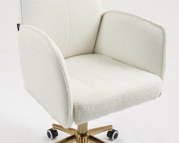 HR280K Krémszínű modern boucle szék arany lábbal