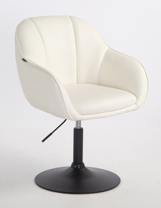 HR2055N Fehér Modern Műbőr Szék Fekete lábbal
