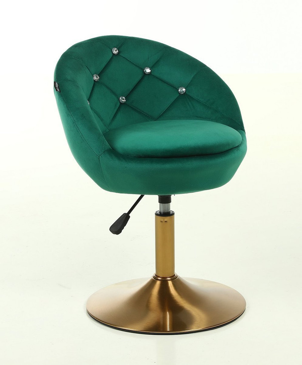 HR948N Sötétzöld Modern Velúr Szék Arany lábbal