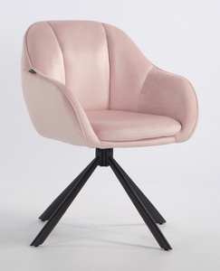HR2055 CSILLAGLÁB Púder Rózsaszín Modern Velúr Szék Fekete lábbal