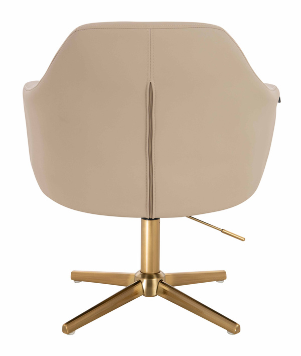 HR831CROSS Krémszínű Műbőr Premium Soft szék Arany lábbal
