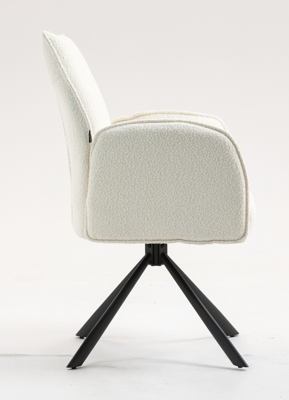 HR280 CSILLAGLÁB Krémszínű modern boucle szék fekete lábbal