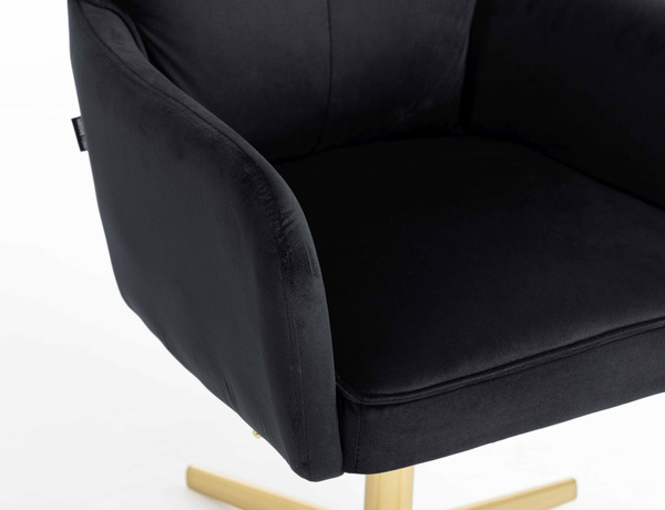 HR250CROSS Fekete modern velúr szék arany lábbal