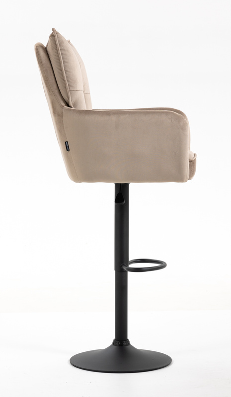 HR250W Latte modern velúr szék fekete lábbal