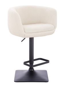 HR333KW Krémszínű modern boucle szék fekete lábbal