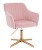 HR190CROSS Púder Rózsaszín Modern Velúr Szék Arany lábbal