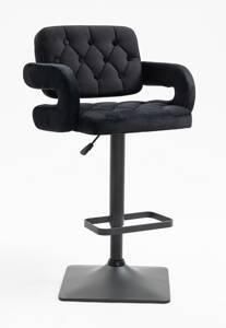 HR8403KW Fekete modern velúr szék fekete lábbal