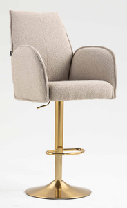 HR280W Latte modern boucle szék arany lábbal