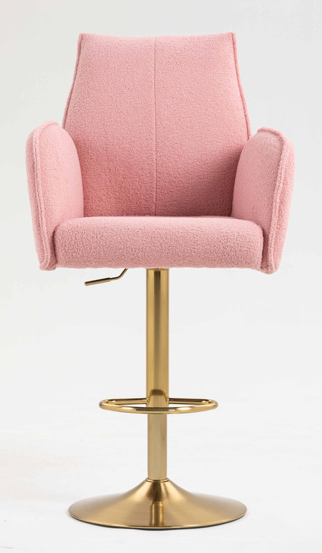 HR280W Púder Rózsaszín modern boucle szék arany lábbal