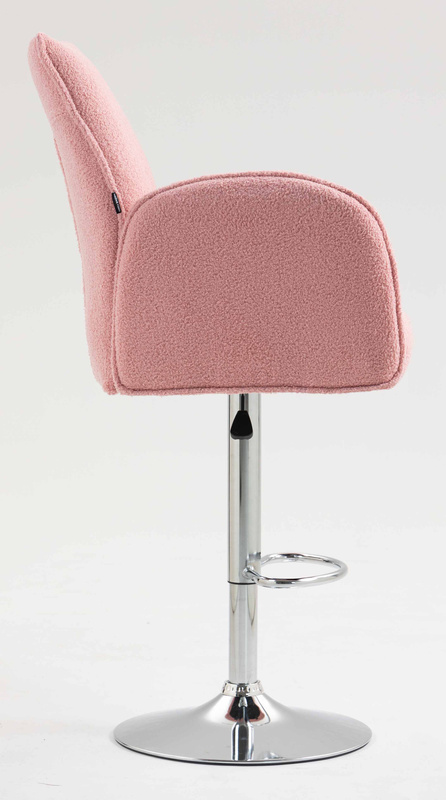 HR280W Púder Rózsaszín modern boucle szék krómozott lábbal