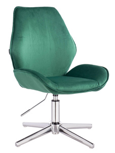 HR350CROSS Sötétzöld modern velúr szék krómozott lábbal