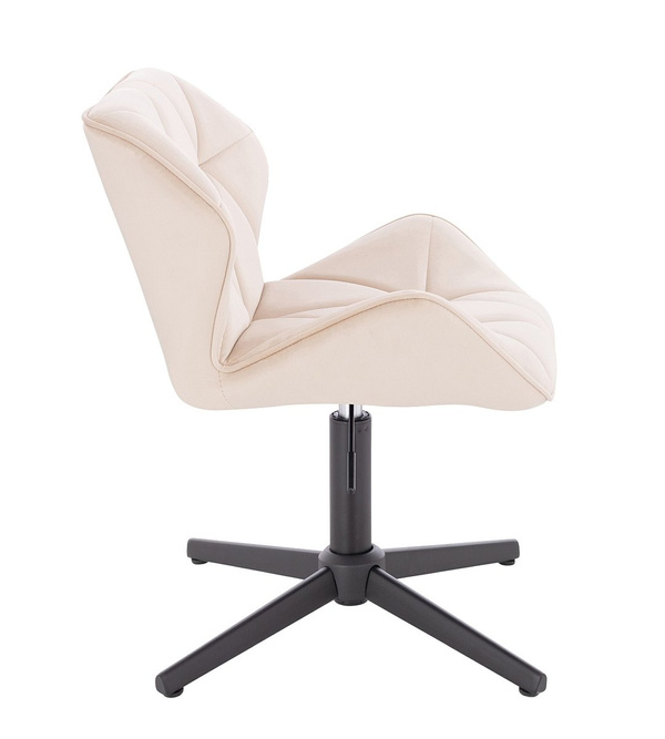 HR111CROSS Krémszínű modern velúr szék fekete lábbal