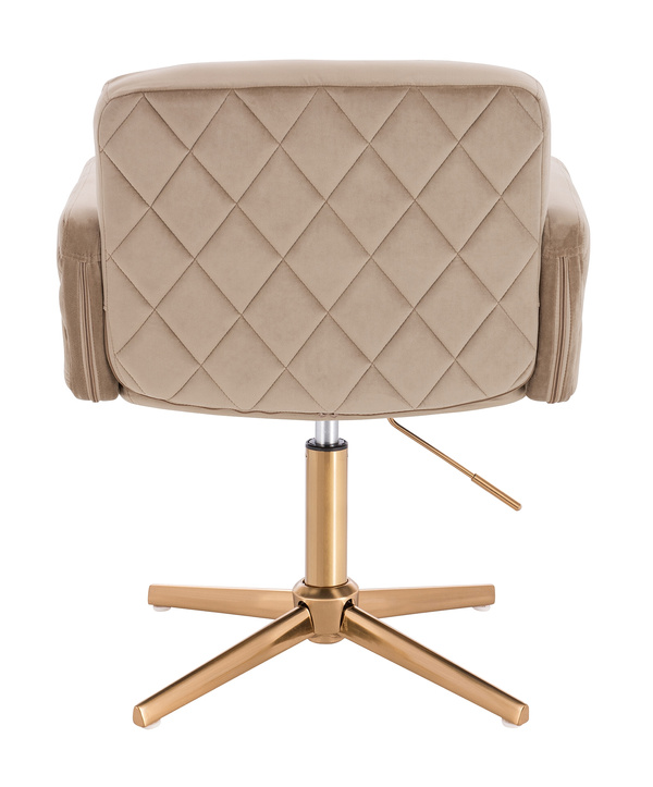 HR802CROSS Latte Modern Velúr Szék Arany lábbal