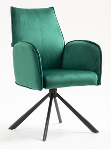 HR280 CSILLAGLÁB Sötétzöld Modern Velúr Szék Fekete lábbal