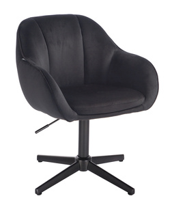 HR2055CROSS Fekete Modern Velúr Szék Fekete lábbal