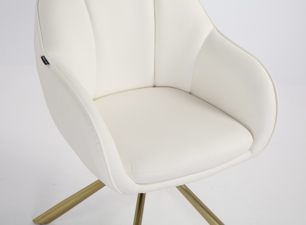 HR2055 CSILLAGLÁB Fehér Modern Műbőr Szék Aany lábbal