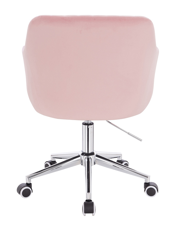 HR190K Púder Rózsaszín Modern Velúr Szék Krómozott lábbal