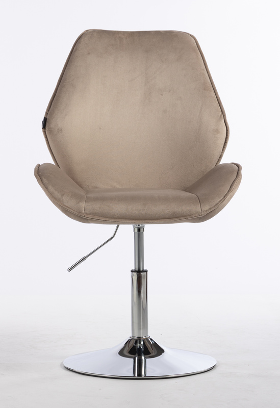 HR350N Latte modern velúr szék krómozott lábbal
