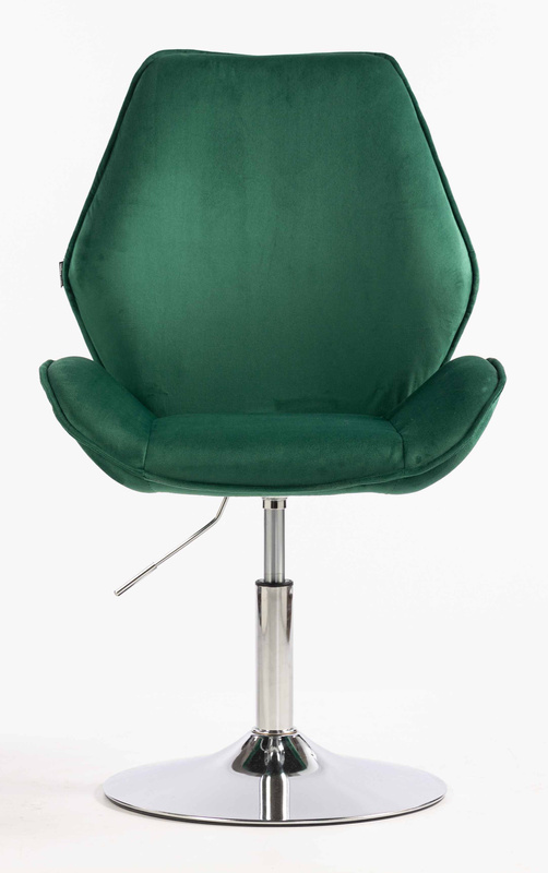 HR350N Sötétzöld modern velúr szék krómozott lábbal