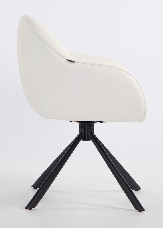 HR2055 CSILLAGLÁB Fehér Modern Műbőr Szék Fekete lábbal