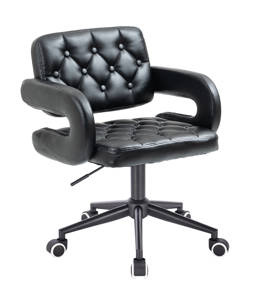 HR8403K Fekete modern műbőr szék fekete lábbal