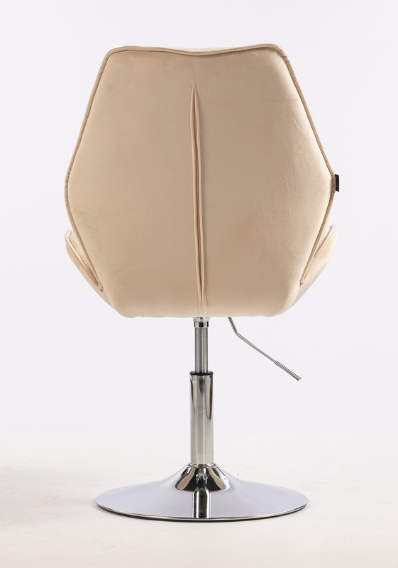 HR350N Krémszínű modern velúr szék krómozott lábbal