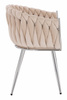 HR750 Szék Krómozott lábakkal Krémszínű velúr