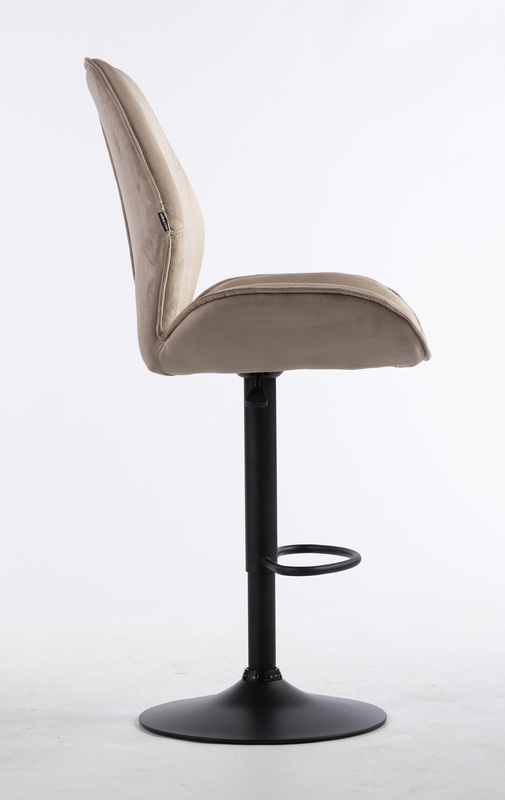 HR350W Latte modern velúr szék fekete lábbal