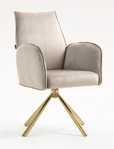 HR280 CSILLAGLÁB Latte Modern Velúr Szék Arany lábbal