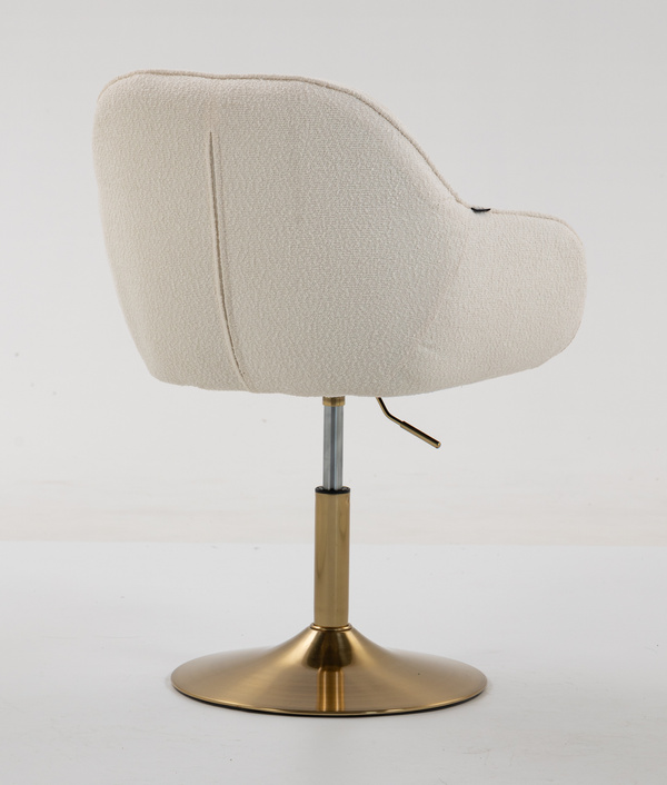 HR2055N Krémszínű Modern Boucle Szék Arany lábbal