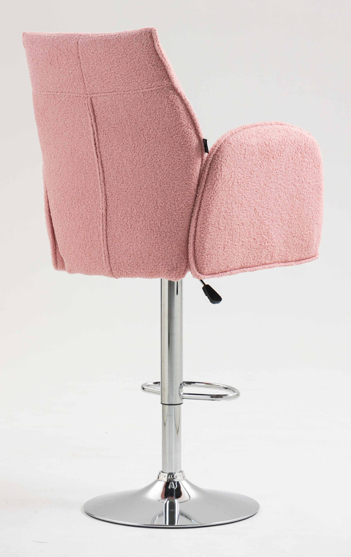 HR280W Púder Rózsaszín modern boucle szék krómozott lábbal