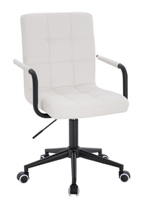 HC1015KP Fehér modern műbőr szék fekete lábbal