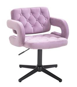 HR8403CROSS Halványlila modern velúr szék fekete lábbal