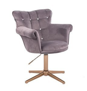 HR804CCROSS Grafit modern velúr szék arany lábbal