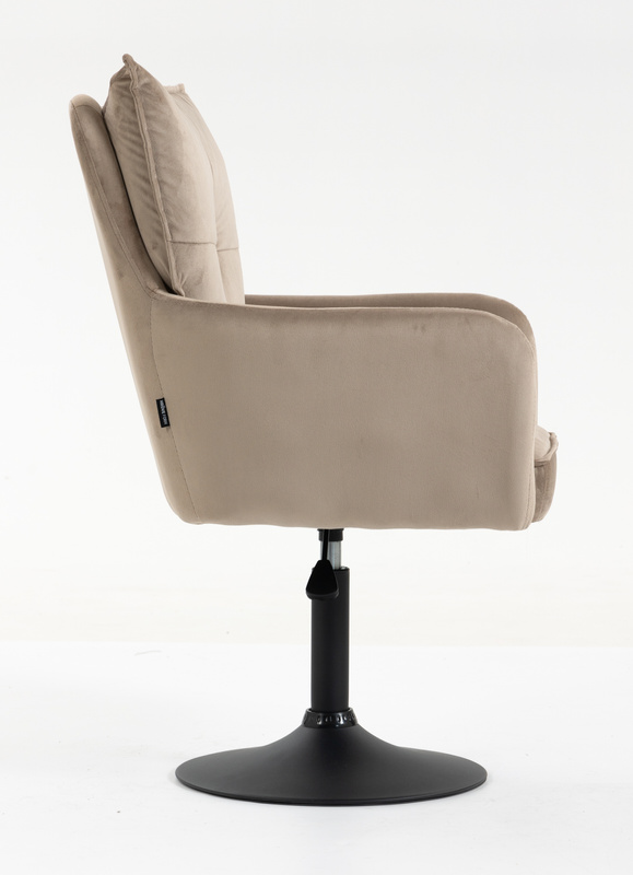 HR250N Latte modern velúr szék fekete lábbal